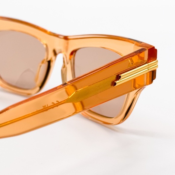 NEW BOTTEGA VENETA BV1122S 007 ORANGE BEIGE SQUARE WOMEN SUNGLASSES